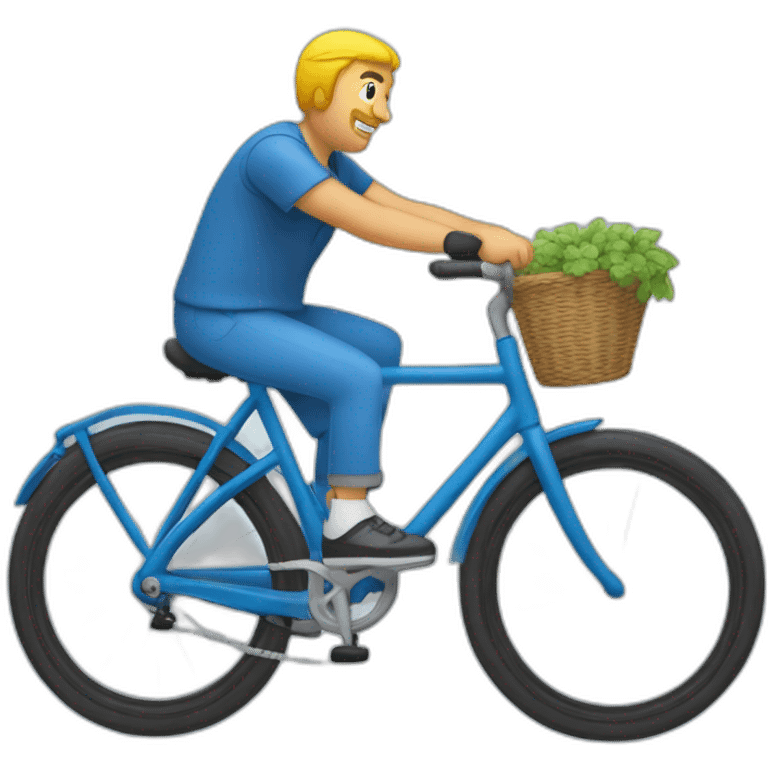 Un voleur sur un velo bleu emoji