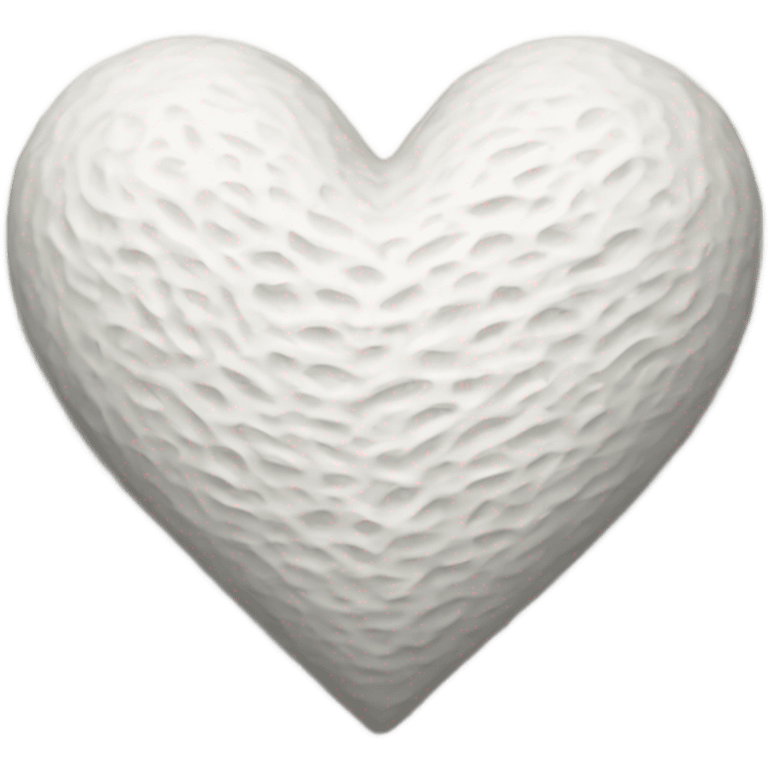 White textured heart emoji