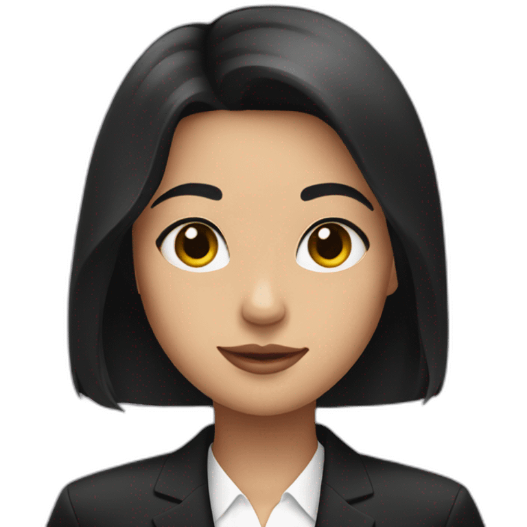 Girl with black hair in black suit emoji