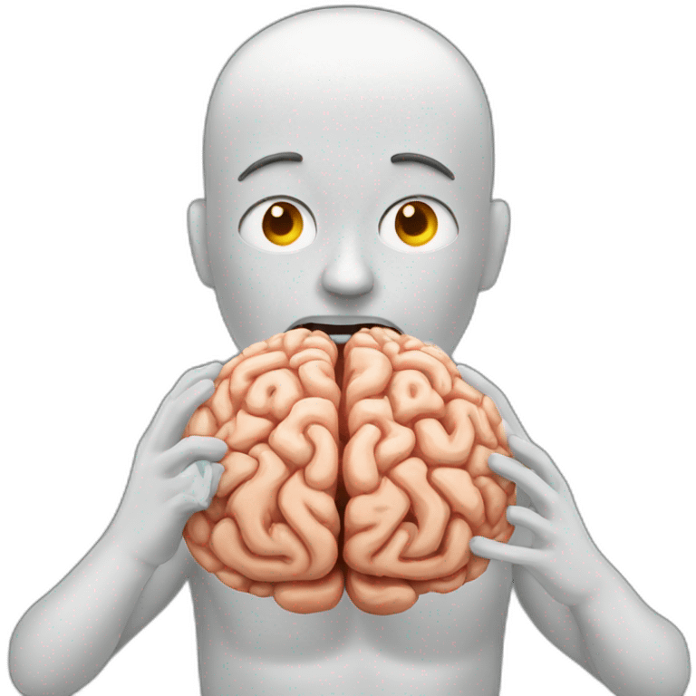 human eating a brain emoji