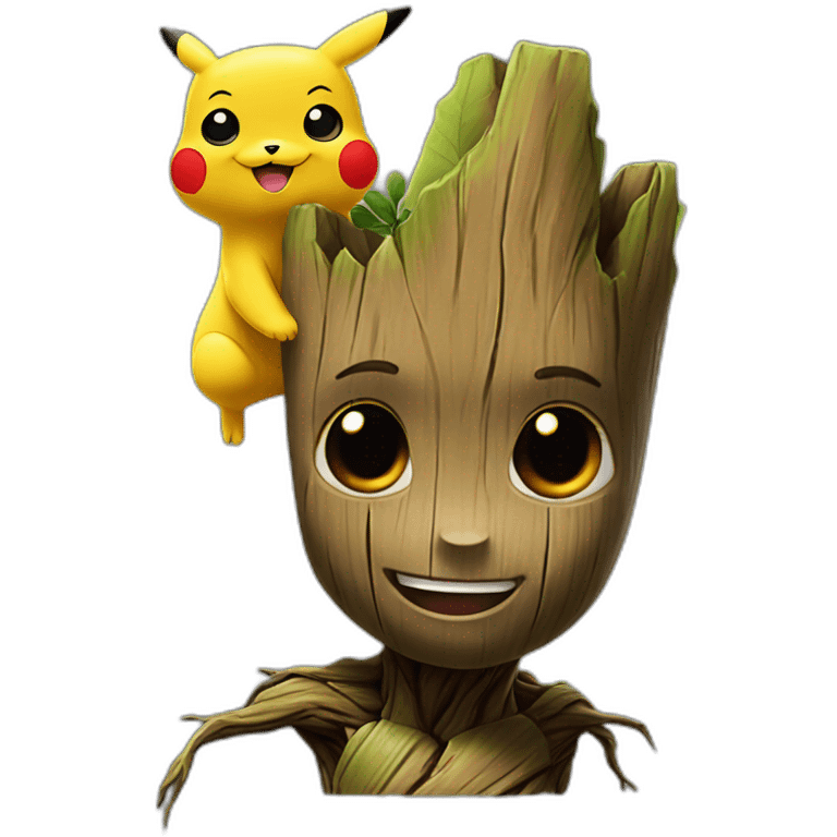 Groot et Pikachu emoji