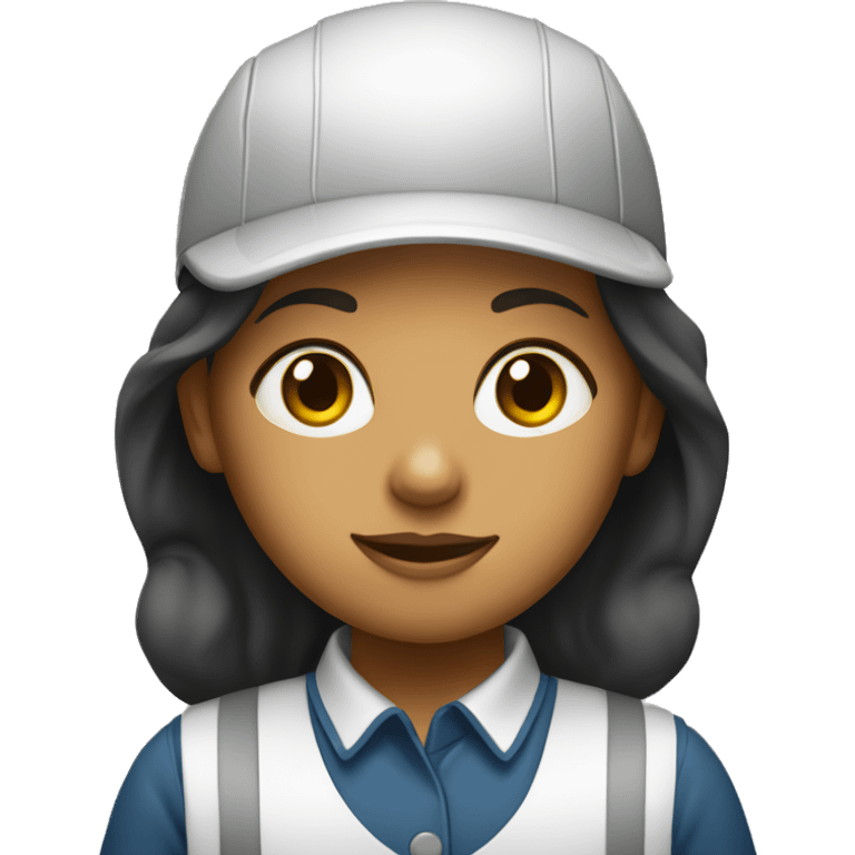 A girl in a factory worker's uniform emoji