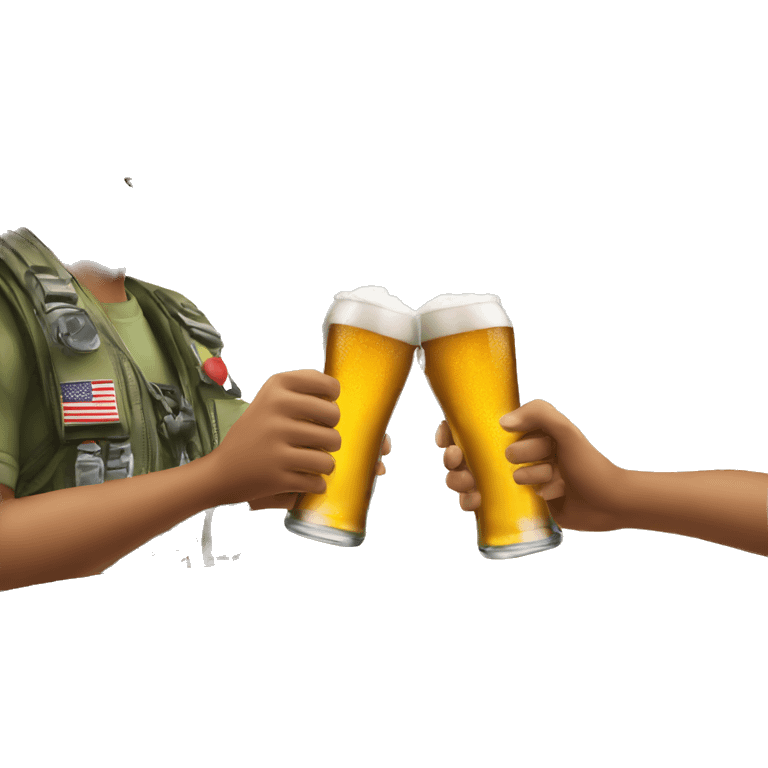 Two guys drinking beer on fighter jet emoji