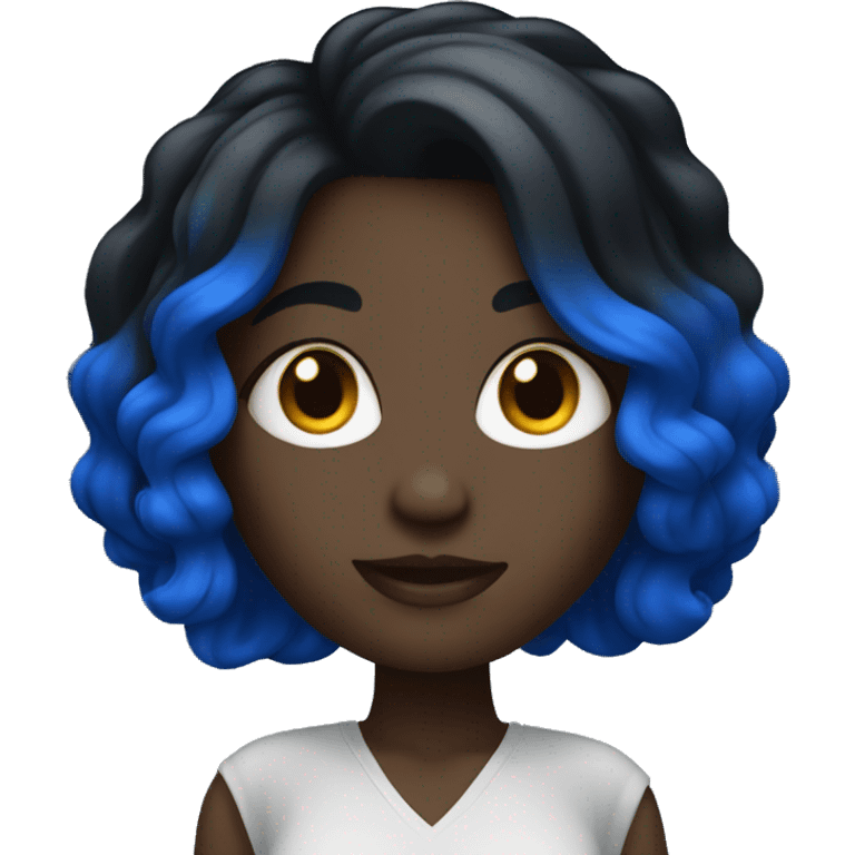 Lighting black girl with royal blue hair  emoji