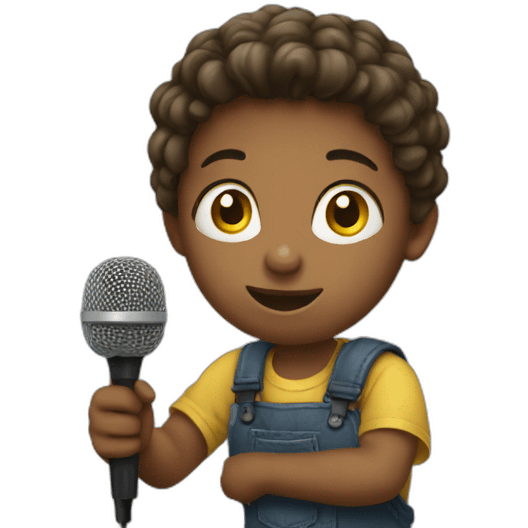 children with microphones emoji