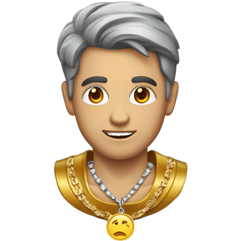 casual male with jewelry and medalla emoji