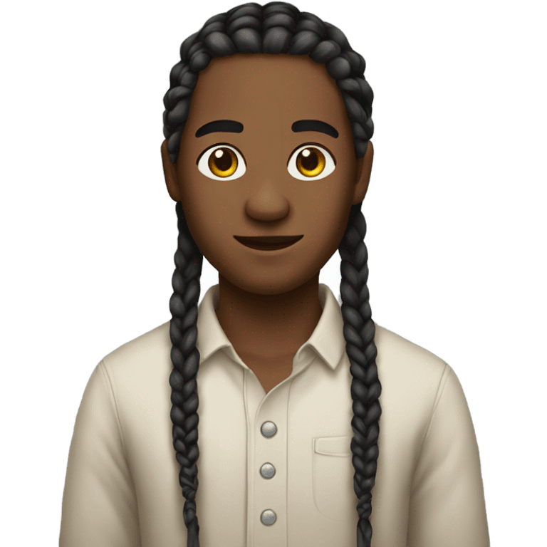 portrait of a young man with braids emoji