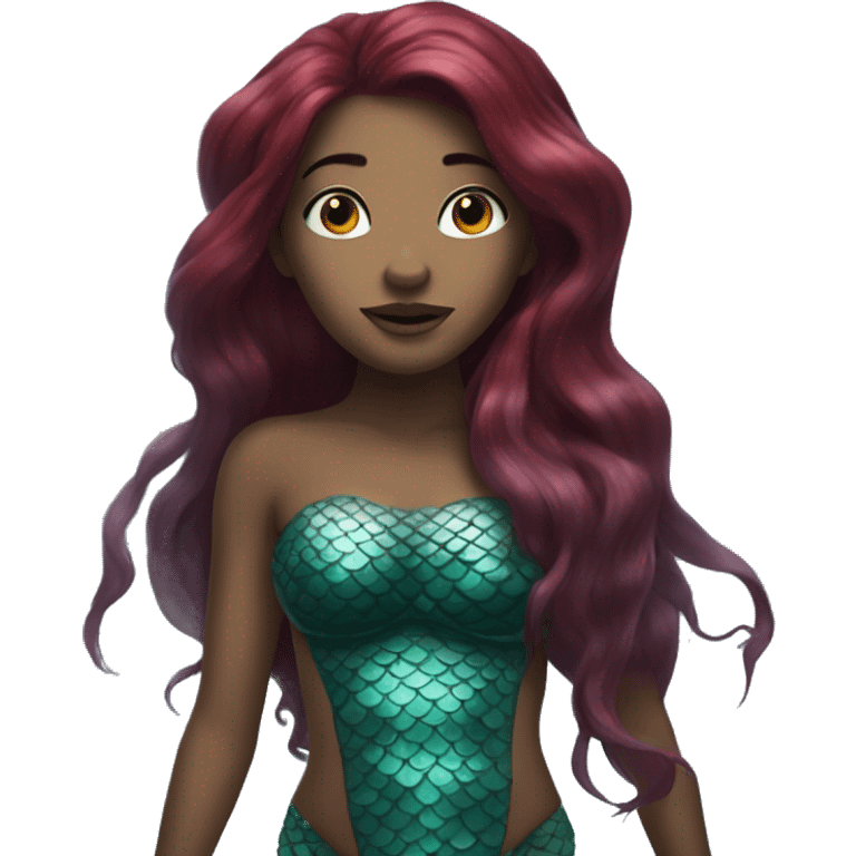 Chel as a Mermaid with dark red hair emoji