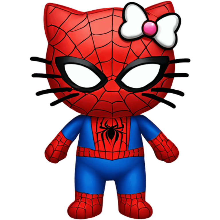 spider-man in the shape of hello kitty and hello kitty together emoji