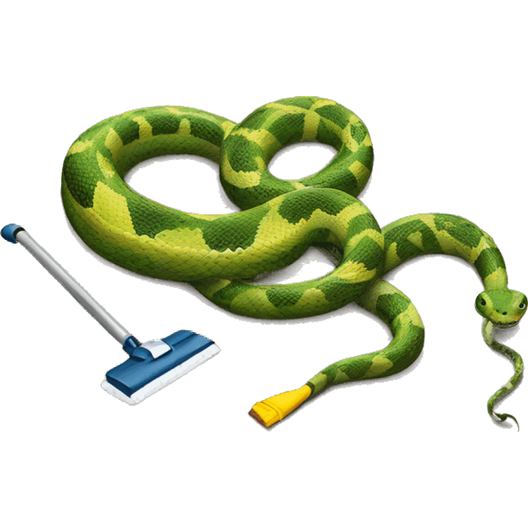 Snake vacuuming carpet emoji