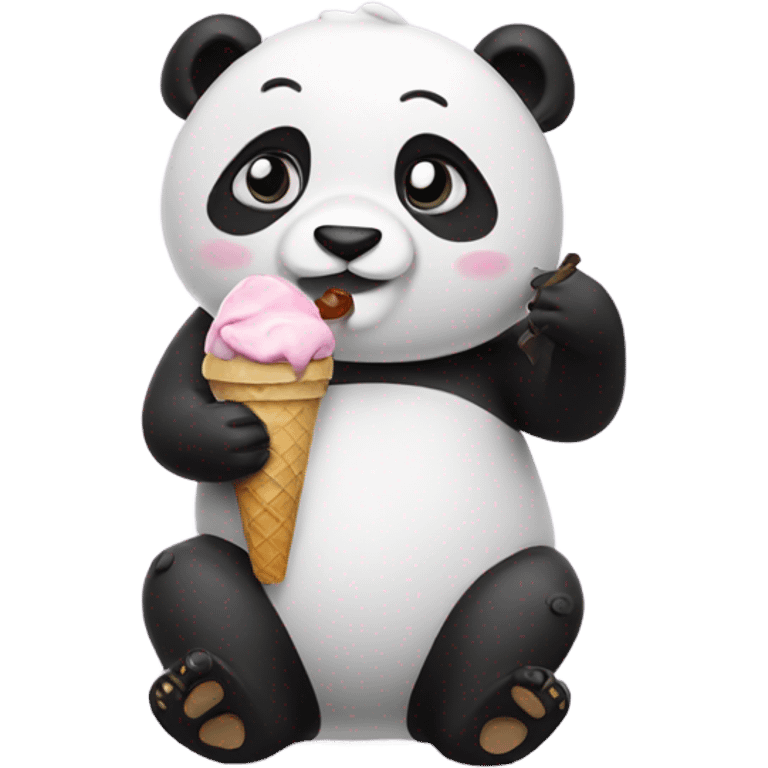 Panda eating ice cream emoji