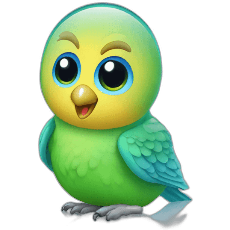 budgerigar in glass emoji