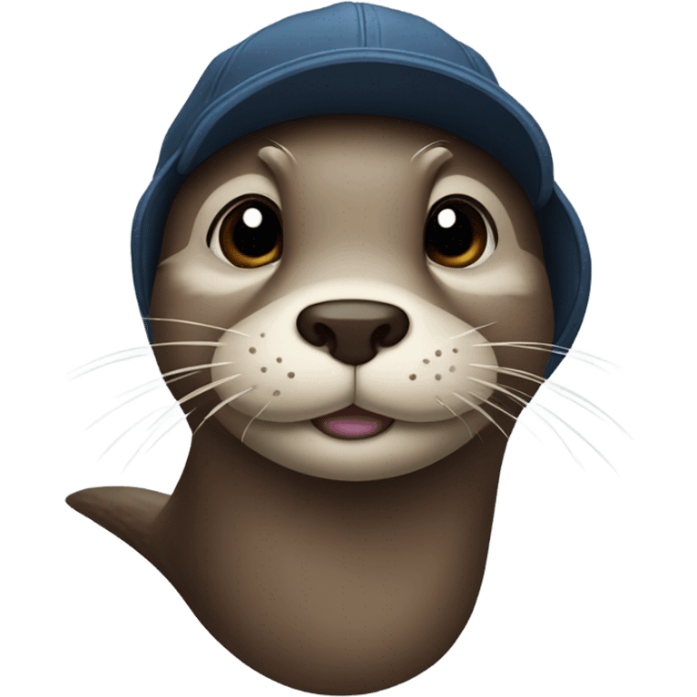 Otter face with backwards hat emoji