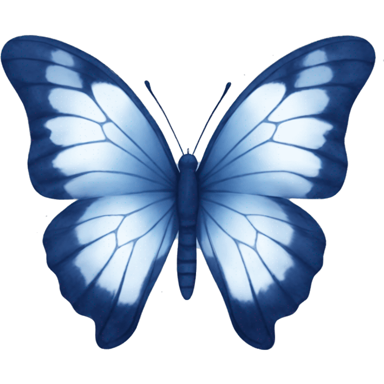 Navy blue and white tie dye butterfly  emoji