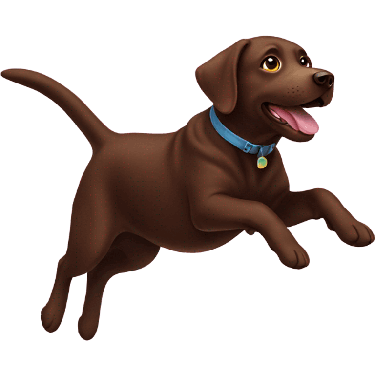 Chocolate Labrador flying emoji