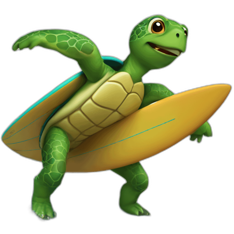 surfing-turtle emoji