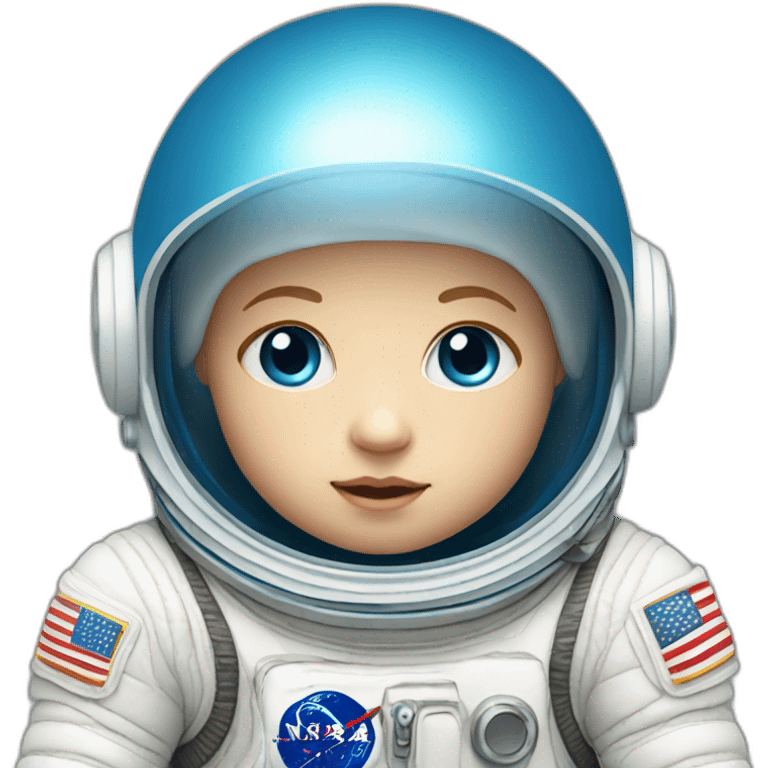 white baby body astronaut blue eyes emoji