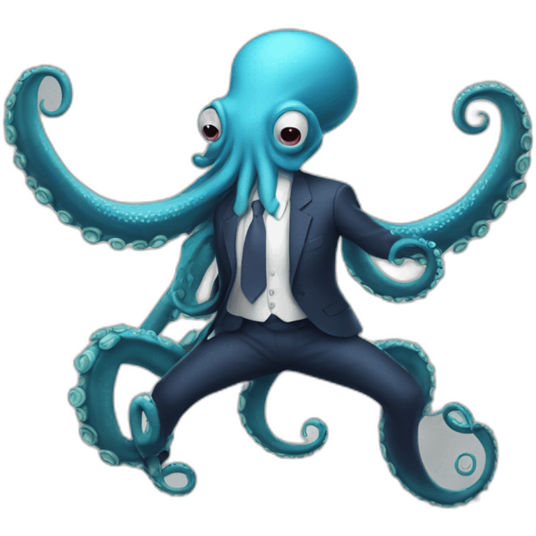 OCTOPUS BUSINESSMAN WITH LOOSE TENTACLES SWINGING emoji