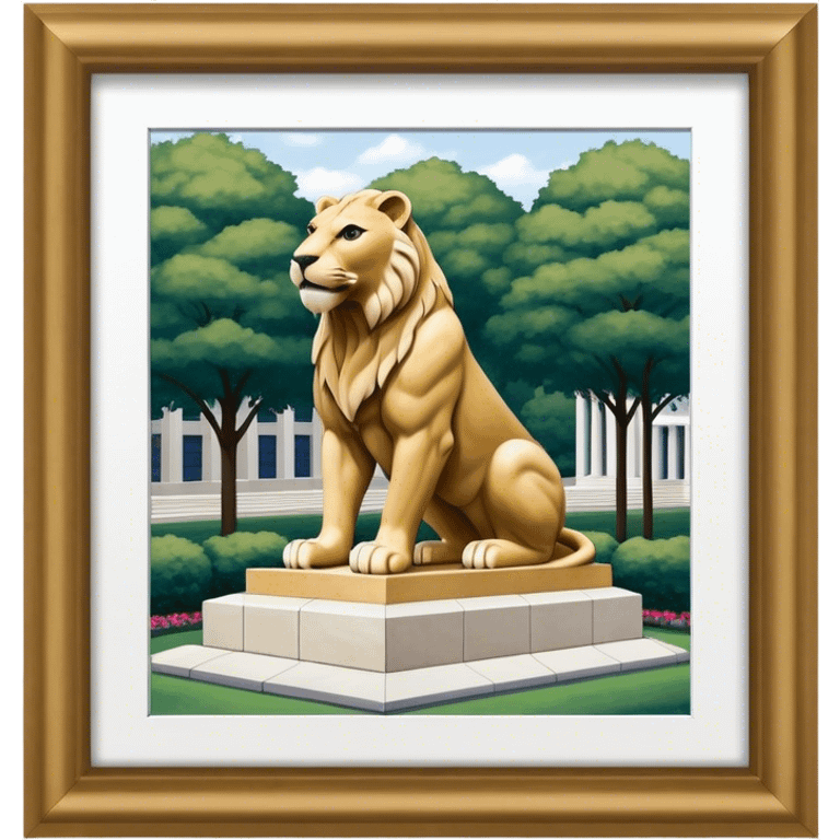 penn state nittany lion statue isometric exterior view emoji