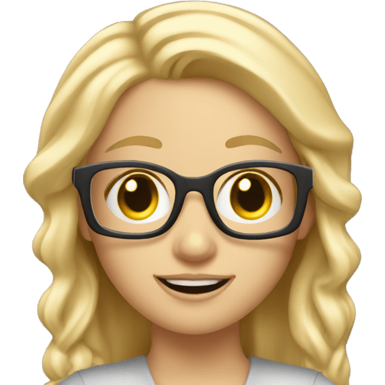 Audio technician blonde girl with an audio desk emoji