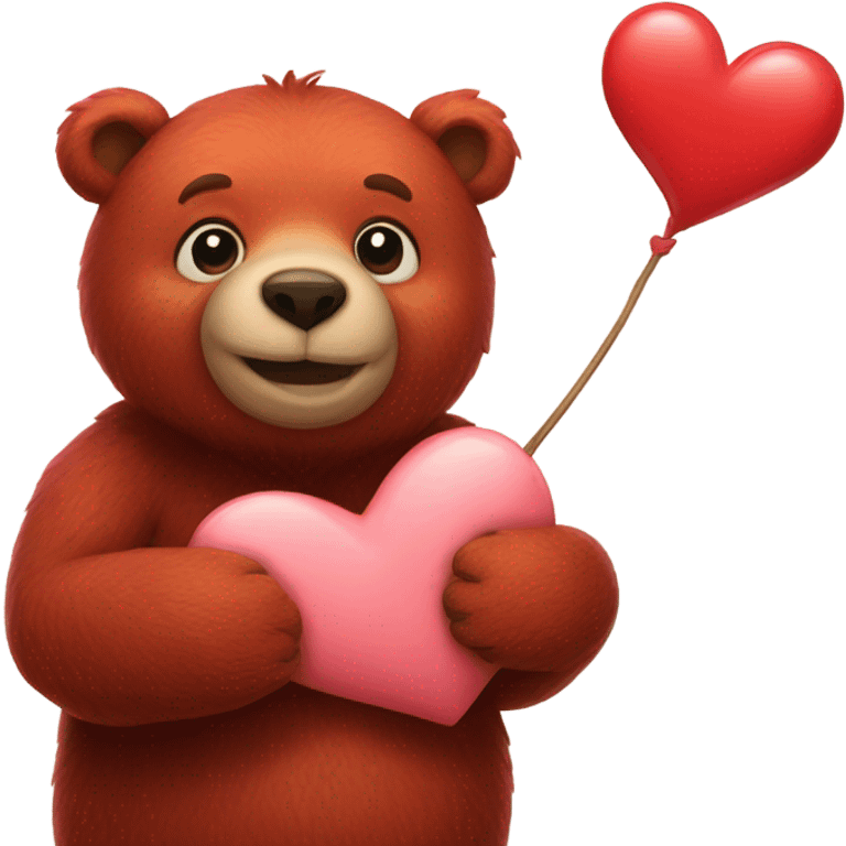 Red bear with heart emoji