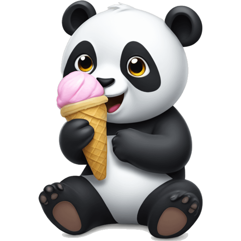 Panda eating ice cream emoji