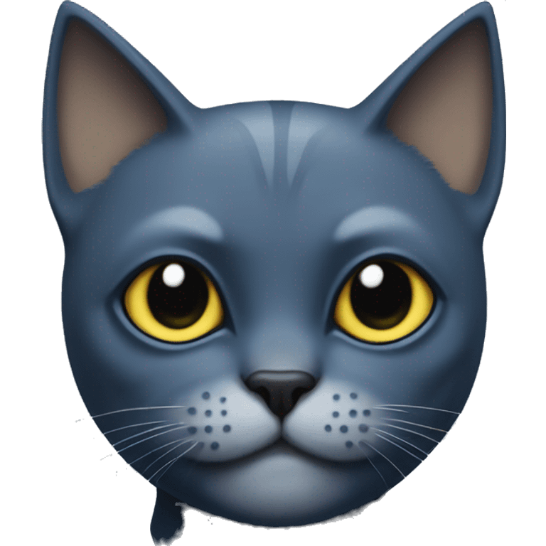 Blue British Short Hair cat in a batman’s mask emoji