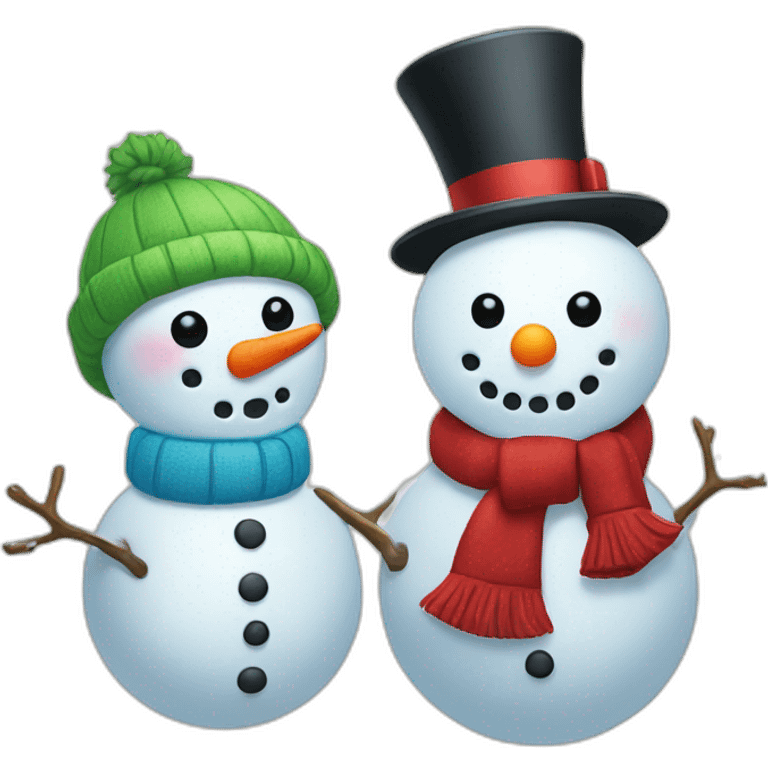 snowman and snowman woman emoji