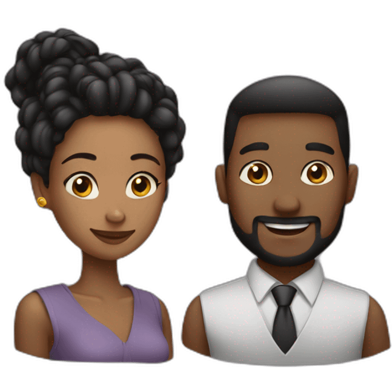 couple love man and woman black emoji