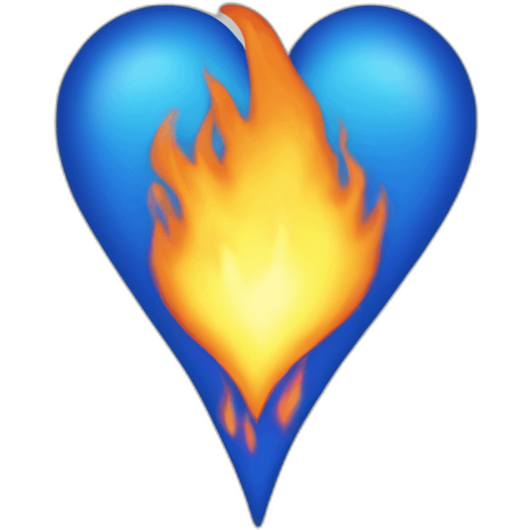 Blue heart on fire emoji