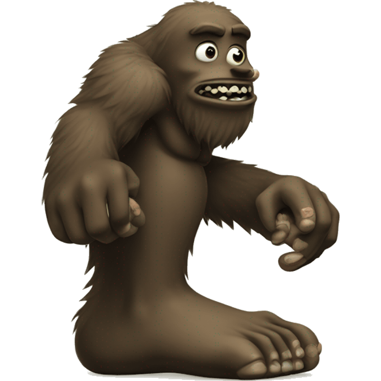 big foot with worms emoji