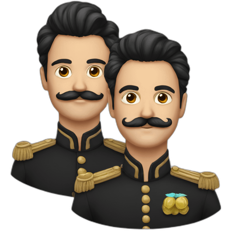 deux hommes siamois de la moustache emoji