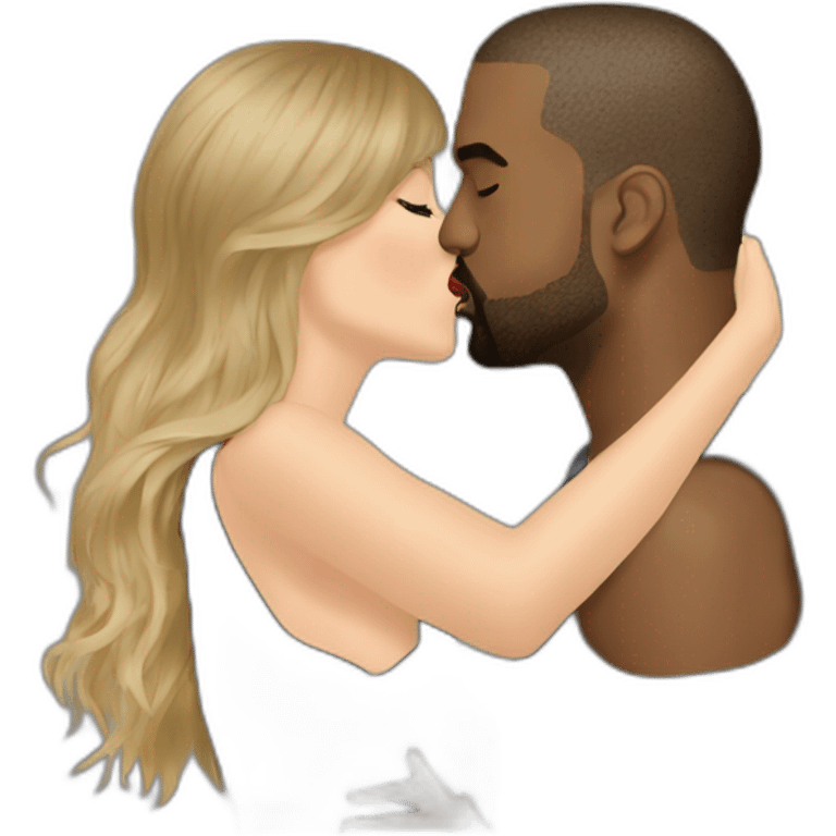 Kanye West kissing Taylor Swift emoji