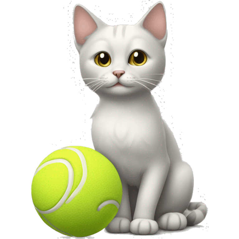 cat with tenis ball emoji