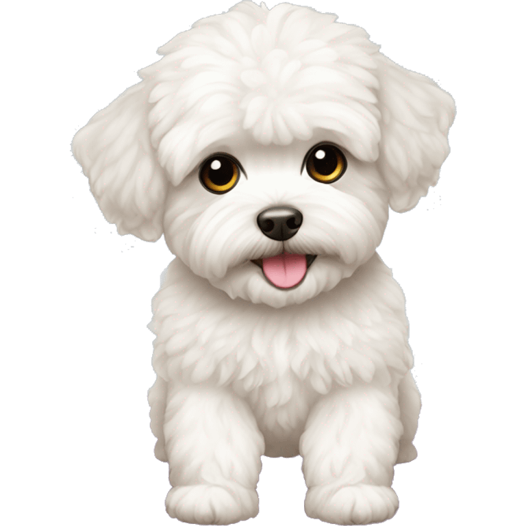 White maltipoo yoga mat emoji