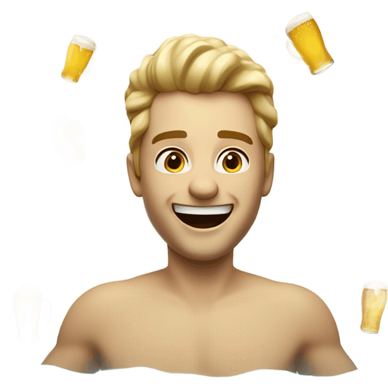 Swimming in a pool of beer emoji