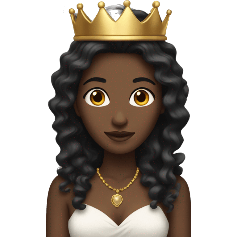 white woman with dark wavy hair and a golden crown emoji