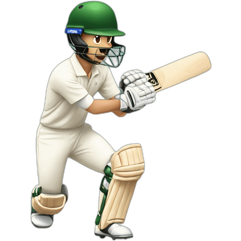 A man playing cricket emoji