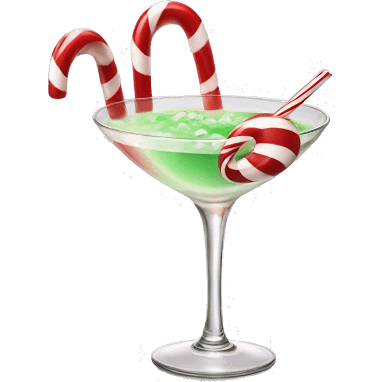 Candy cane martini emoji