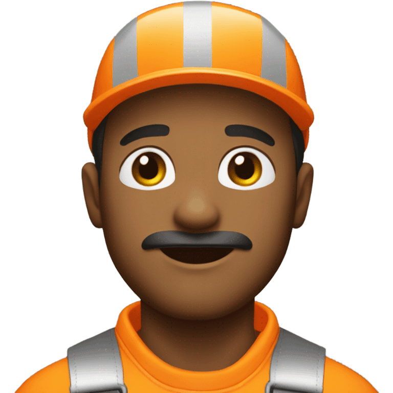 man wearing orange hi visibility overalls  emoji