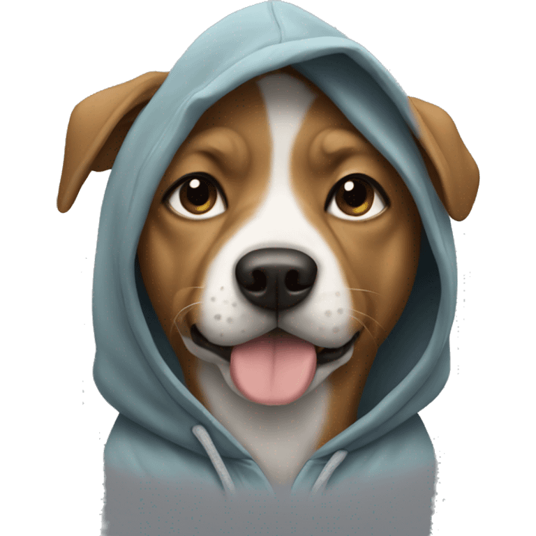 Dog wearing a hoodie  emoji