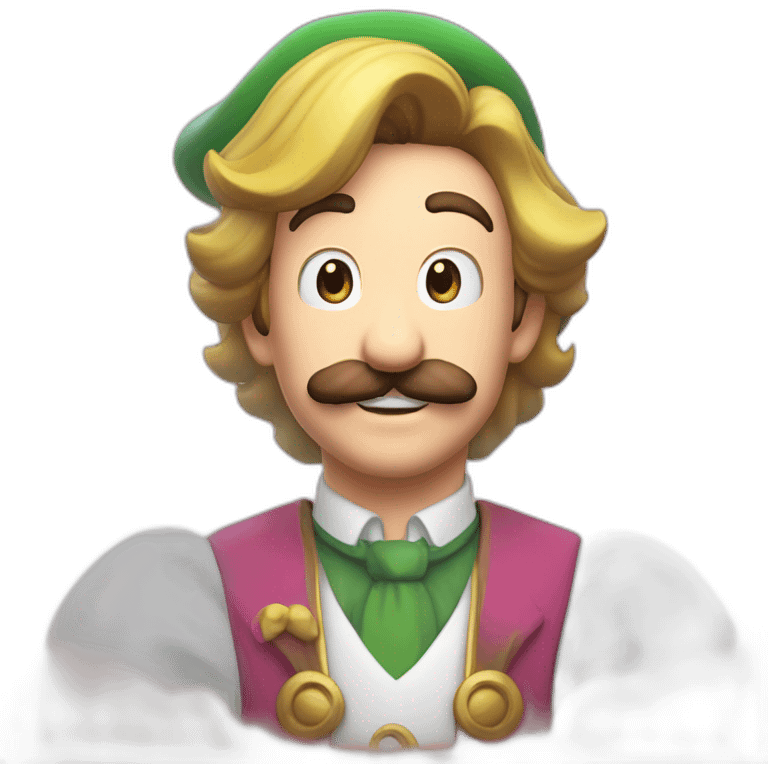 Luigi ce mari avec peach emoji