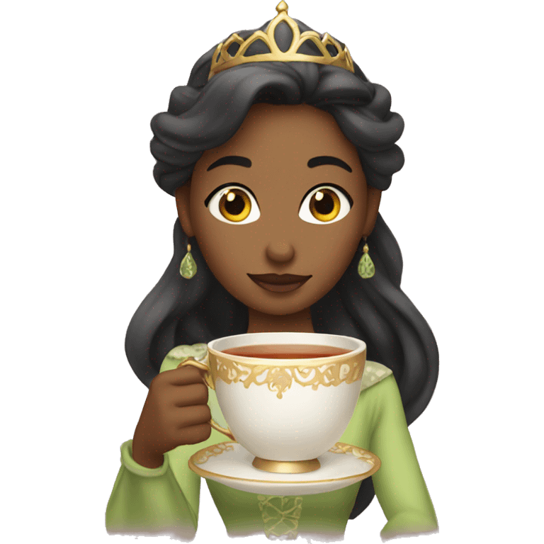 Princess, sipping tea emoji