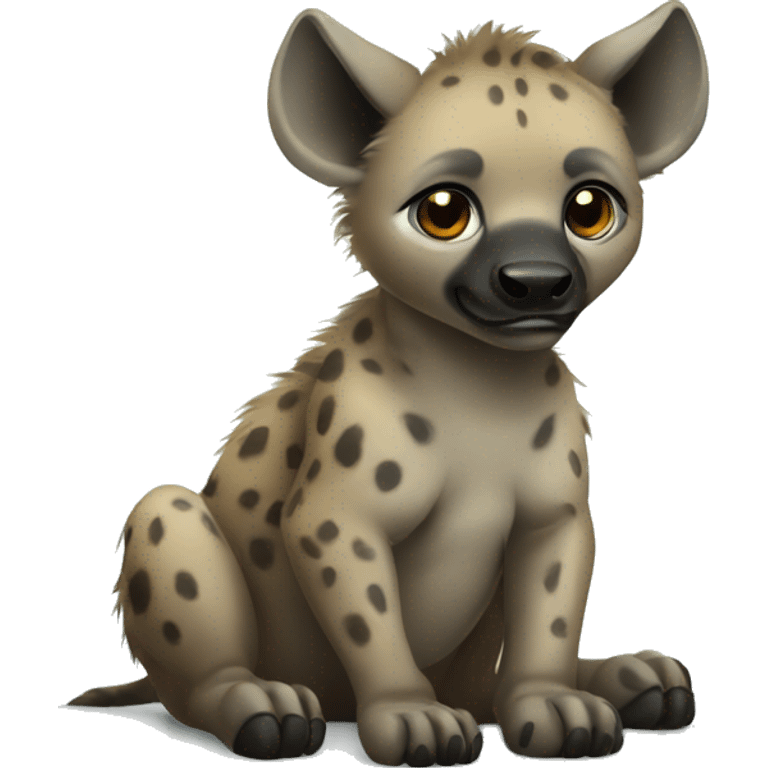 Baby hyena sitting  emoji