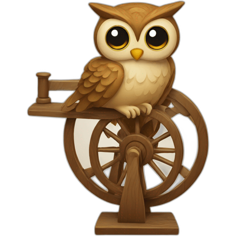 Owl with spinning wheel emoji