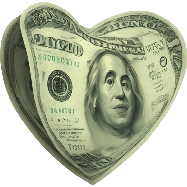 Heart of money emoji