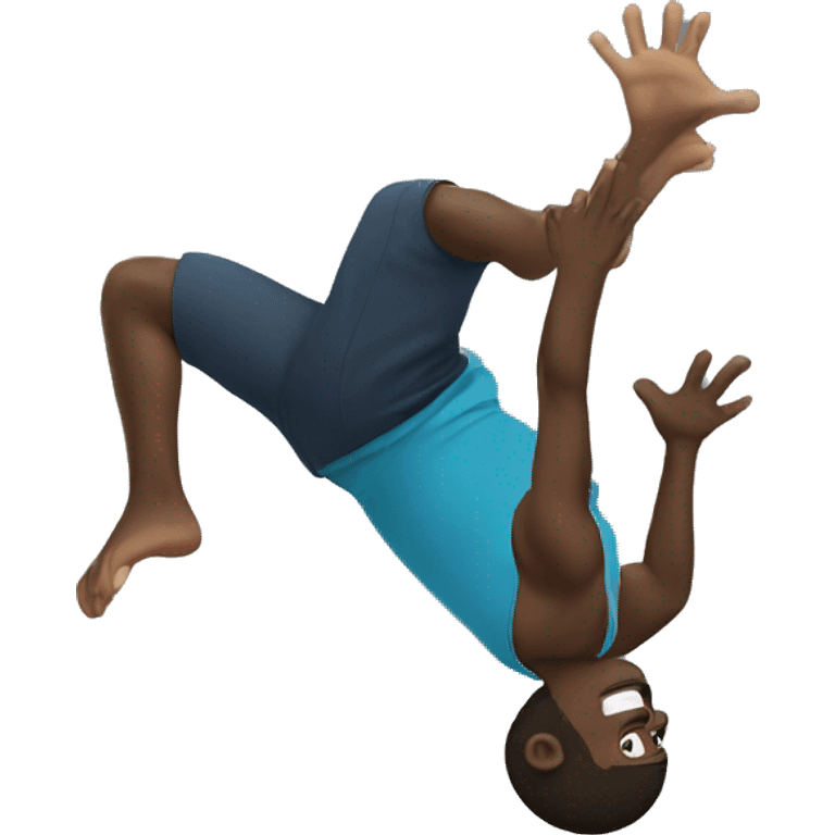 Black man doing a backflip emoji