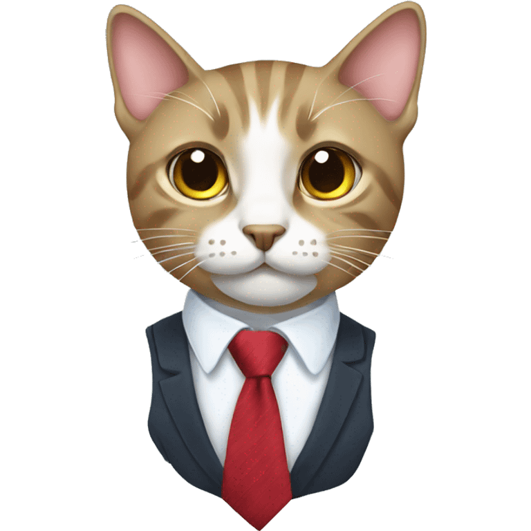 Cat with tie  emoji