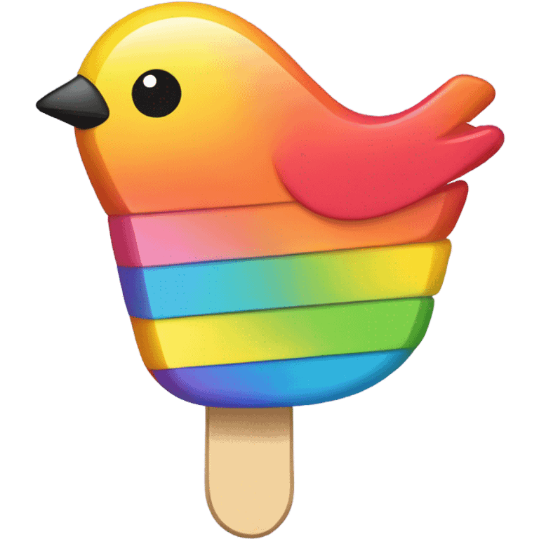 Rainbow bird popsicle emoji