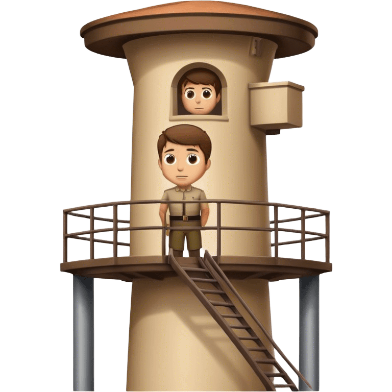 Man looking out of watchtower emoji